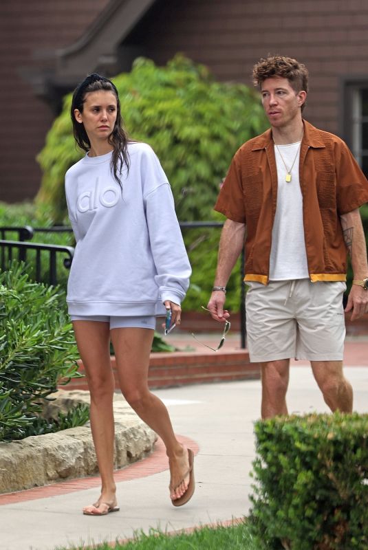 NINA DOBREV and Shaun White Out with Their Dog in Los Angeles 08/24/2023