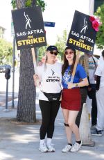 OLIVIA TAYLOR DUDLEY at Sag-aftra and Wga Strike at CBS Studios in Studio City 08/14/2023