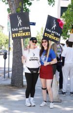 OLIVIA TAYLOR DUDLEY at Sag-aftra and Wga Strike at CBS Studios in Studio City 08/14/2023