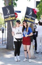 OLIVIA TAYLOR DUDLEY at Sag-aftra and Wga Strike at CBS Studios in Studio City 08/14/2023