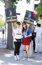 OLIVIA TAYLOR DUDLEY at Sag-aftra and Wga Strike at CBS Studios in Studio City 08/14/2023