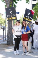 OLIVIA TAYLOR DUDLEY at Sag-aftra and Wga Strike at CBS Studios in Studio City 08/14/2023
