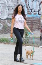 PADMA LAKSHMI Out with Her Dog Divina in New York 08/30/2023