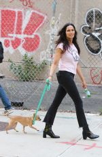 PADMA LAKSHMI Out with Her Dog Divina in New York 08/30/2023