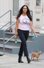 PADMA LAKSHMI Out with Her Dog Divina in New York 08/30/2023
