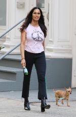 PADMA LAKSHMI Out with Her Dog Divina in New York 08/30/2023