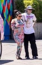 Pregnant KOURTNEY KARDASHIAN and Travis Barker Cruise in Their Barbie-inspired Classic SUV in Calabasas 08/06/2023