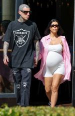 Pregnant KOURTNEY KARDASHIAN and Travis Barker Out in Santa Barbara 08/23/2023