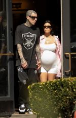 Pregnant KOURTNEY KARDASHIAN and Travis Barker Out in Santa Barbara 08/23/2023