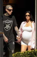 Pregnant KOURTNEY KARDASHIAN and Travis Barker Out in Santa Barbara 08/23/2023