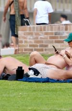 Pregnant LUCY GRAHAM in Bikini at Bronte Beach in Sydney 08/22/2023