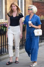 Pregnant PIXIE LOTT in Double Denim Out in London 08/23/2023