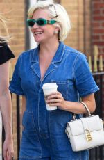 Pregnant PIXIE LOTT in Double Denim Out in London 08/23/2023