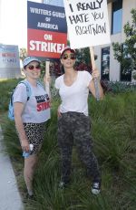 RACHEL BLOOM and SARAH SILVVERMAN at SAG-Aftra and WGA Picket Line at Netflix Offices in Los Angeles 08/14/2023