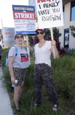 RACHEL BLOOM and SARAH SILVVERMAN at SAG-Aftra and WGA Picket Line at Netflix Offices in Los Angeles 08/14/2023