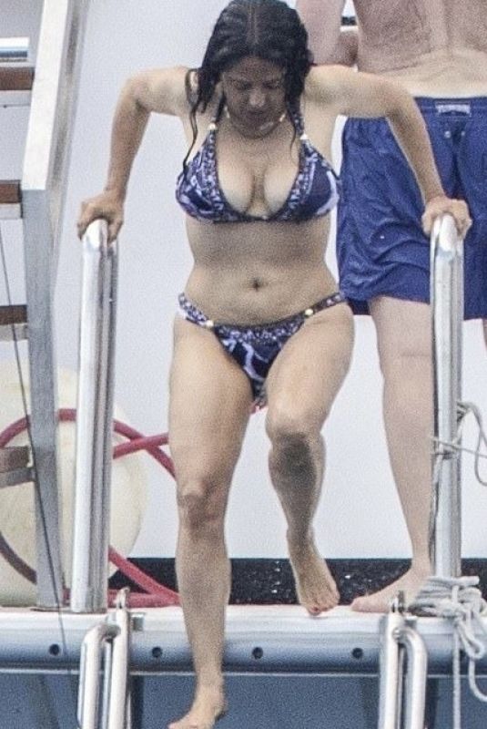 SALMA HAYEK in Bikini at a Boat in Mexico 08/13/2023