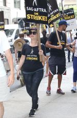 SAMANTHA MATHIS at SAG/AFTRA Strike in New York 08/21/2023