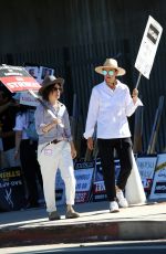 SARA GILBERT and John Goodman Sag Strike at CBS Radford Studios in Studio City 08/18/2023