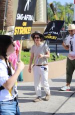 SARA GILBERT at SAG Strike at Paramount Studios in Los Angeles 08/07/2023