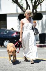 SELMA BLAIR Out with Her Dog in Los Angeles 08/02/2023
