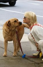 SELMA BLAIR Out with Her Dog in New York 08/19/2023