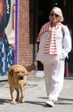 SELMA BLAIR Out with Her Dog in New York 08/19/2023