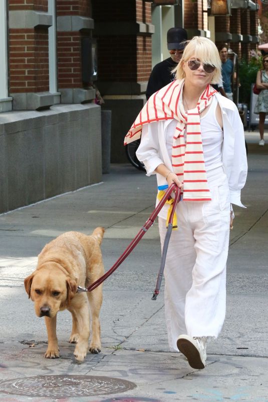 SELMA BLAIR Out with Her Dog in New York 08/19/2023