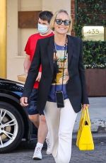 SHARON STONE Out with Her Son in Beverly Hills 08/16/2023
