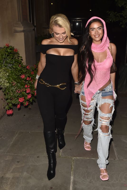 TALLIA STORM and ROXANA RUSO Night Out in London 08/19/2023