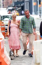 TAYLOR NEISEN and Liev Schreiber Out with Their Dog in New York 08/14/2023