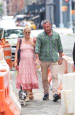 TAYLOR NEISEN and Liev Schreiber Out with Their Dog in New York 08/14/2023
