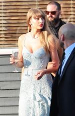 TAYLOR SWIFT and ZOE KRAVITZ Heading to Margaret Qualley and Jack Antonoff Wedding Party in Beach Haven 08/19/2023