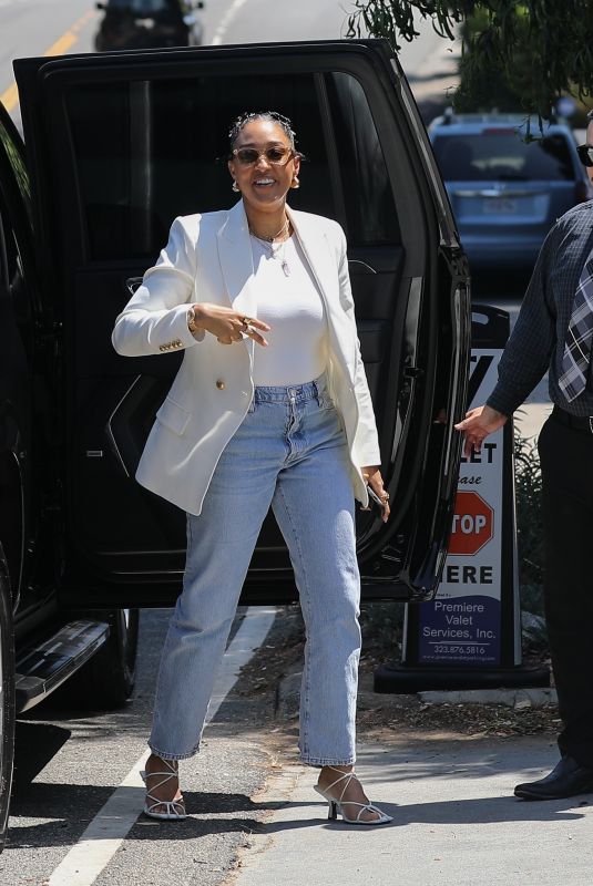 TIA MOWRY Arrives at Day of Indulgence Event in Los Angeles 08/13/2023