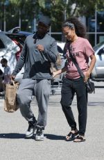 TOMASINA PARROTT and Larenz Tate at Grocery Shopping at Erewhon Market in Calabasas 08/25/2023