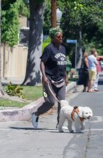 VIOLA DAVIS Out with Her Dog in Los Angeles 08/23/2023