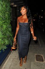 WHITNEY ADEBAYO Arrives at Bagatelle Mayfair in London 08/13/2023