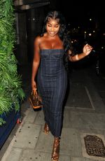 WHITNEY ADEBAYO Arrives at Bagatelle Mayfair in London 08/13/2023