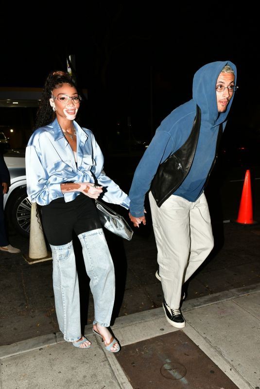 WINNIE HARLOW and Kyle Kuzma Arrives at Dave Chapelle’s Show at Delilah in West Hollywood 08/01/2023