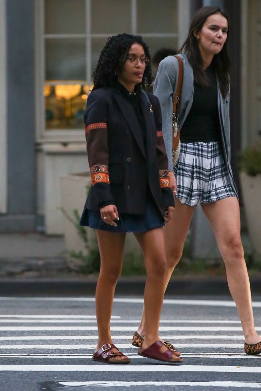 YARA SHAHIDI Out with a Friend in New York 08/28/2023 