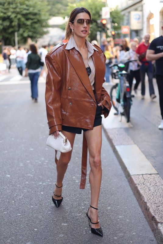 ALESSANDRA AMBROSIO Out and Aboout in Milan 09/24/2023