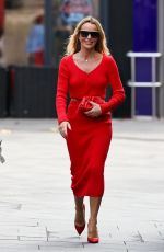 AMANDA HOLDEN in a Tight Red Dress Leaves Heart Radio in London 09/13/2023