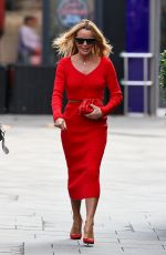 AMANDA HOLDEN in a Tight Red Dress Leaves Heart Radio in London 09/13/2023
