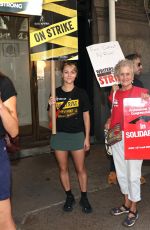 ANNASOPHIA ROBB at SAG-AFTRA and WGA strike in New York 09/14/2023