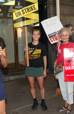 ANNASOPHIA ROBB at SAG-AFTRA and WGA strike in New York 09/14/2023