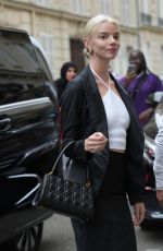 ANYA TAYLOR-JOY Leaves Dior Showroom at Paris Fashion Week 09/25/2023