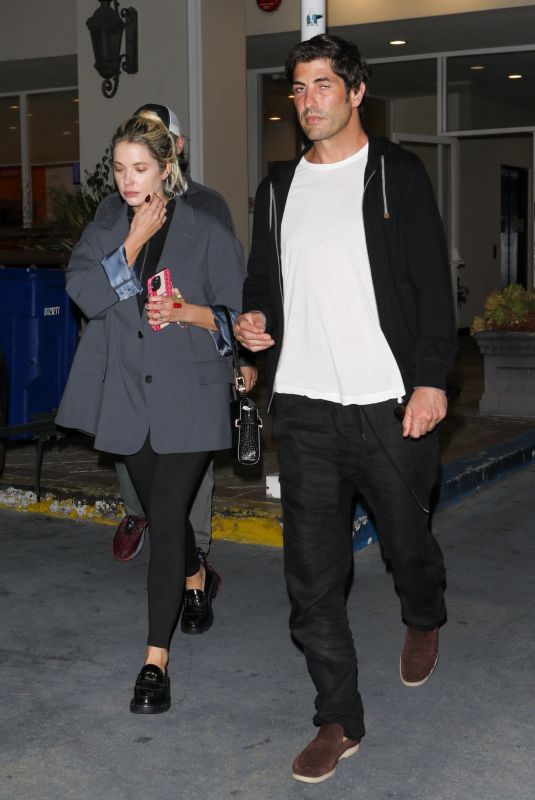 ASHLEY BENSON and Brandon Davis Out for Dinner with a Friend at Sushi Park in West Hollywood 09/14/2023