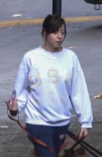 AUBREY PLAZA Out with Her Dog in Los Feliz 09/04/2023