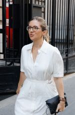 AURORE BERGE Arrives at Restos du Coeur Charity Organization Headquarters in Paris 09/05/2023