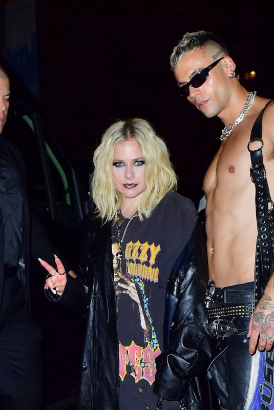 AVRIL LAVIGNE Out to a NYFW After-party with Luis De Javier in New York 09/10/2023