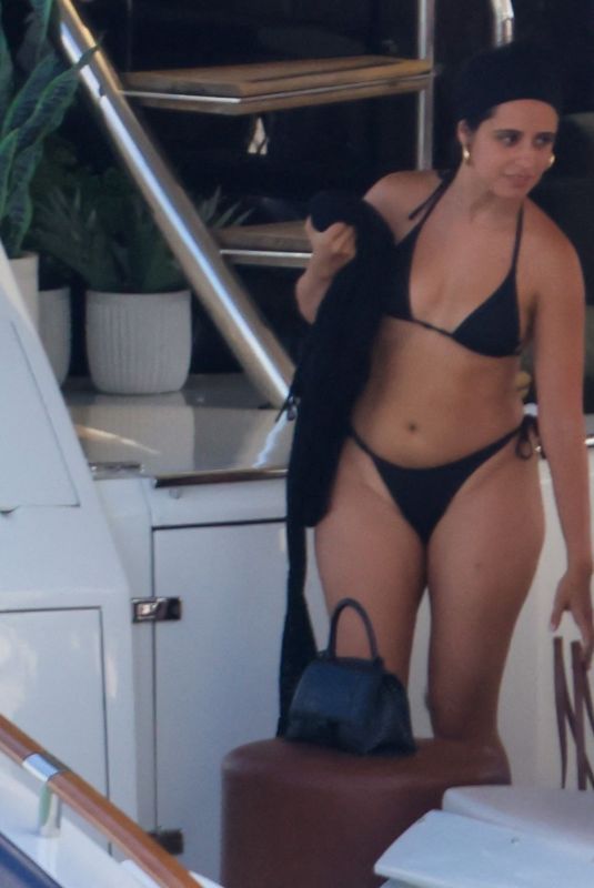 CAMILA CABELLO in a Black Bikini with Friends on a Yacht in Miami 09/02/2023